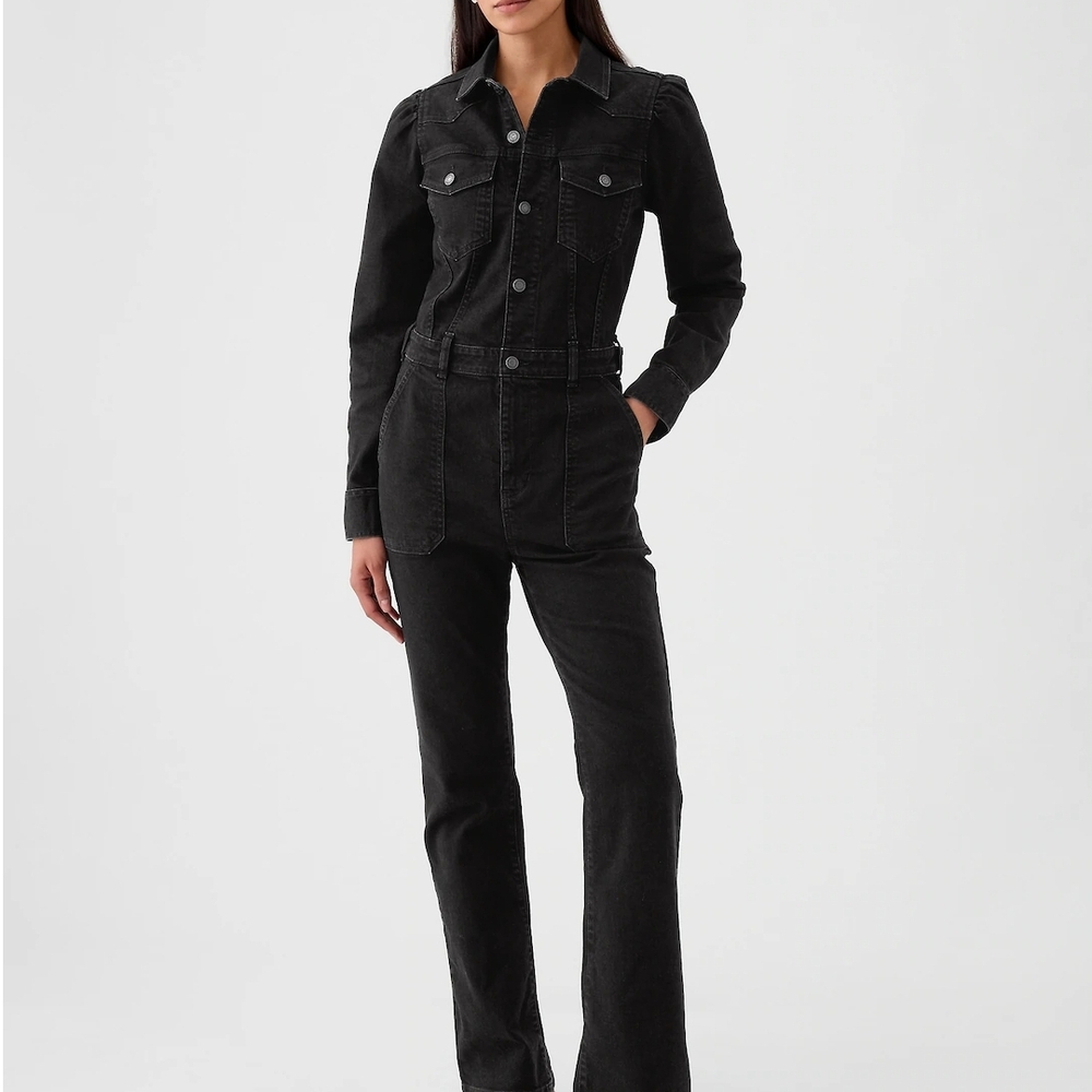 Black Denim Jumpsuit western